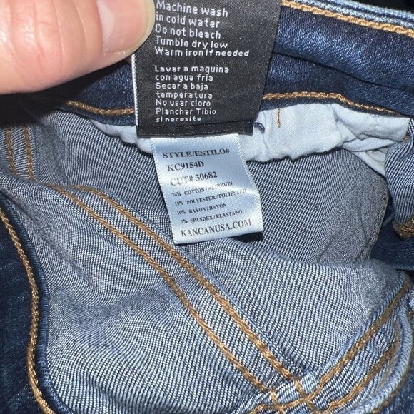 Kancan Jeans Distressed Skinny Chew Hem Size 9/28 High Rise Dark Wash Y1 - Picture 7 of 7